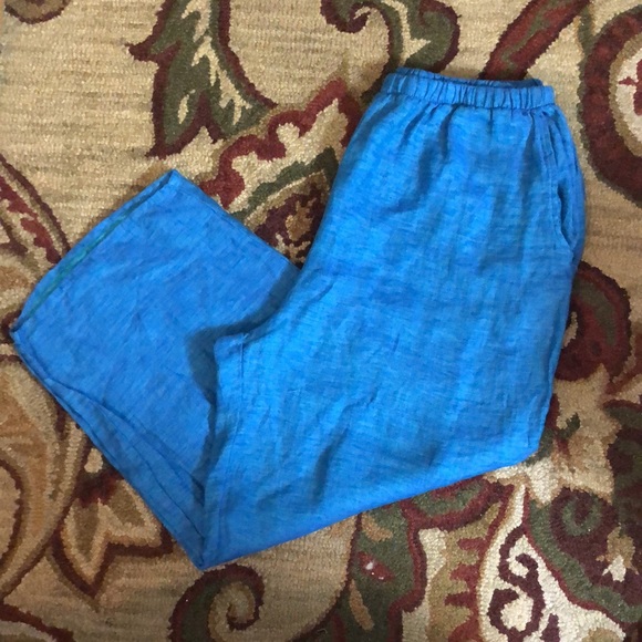 FLAX size Large Ladies LINEM Blue Pull-On Pant NEW - Picture 2 of 12